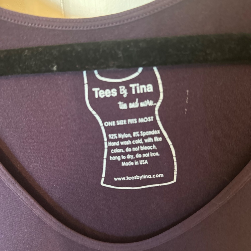 Tees by Tina - Purple Scoop Neck Tee - One Size - NWT - Picture 2 of 5